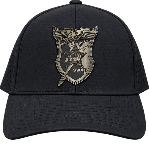 Black SWAT Hat with shield emblem