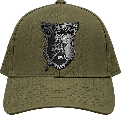 Olive Green SWAT Hat with subdued shield emblem